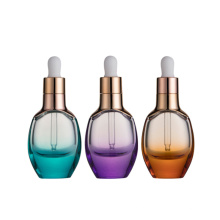 Colorido cosmético de lujo 15 ml 30ml 30 ml Vacío de botellas de suero de suero de vidrio transparente de vidrio esbelto personalizado
